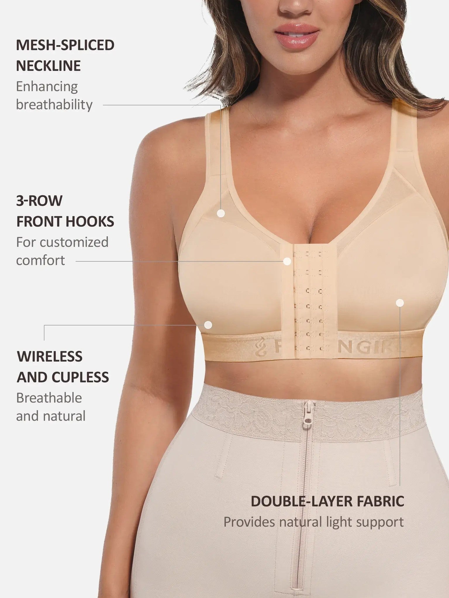 Feelingirl Full Coverage Post-Surgery Bra