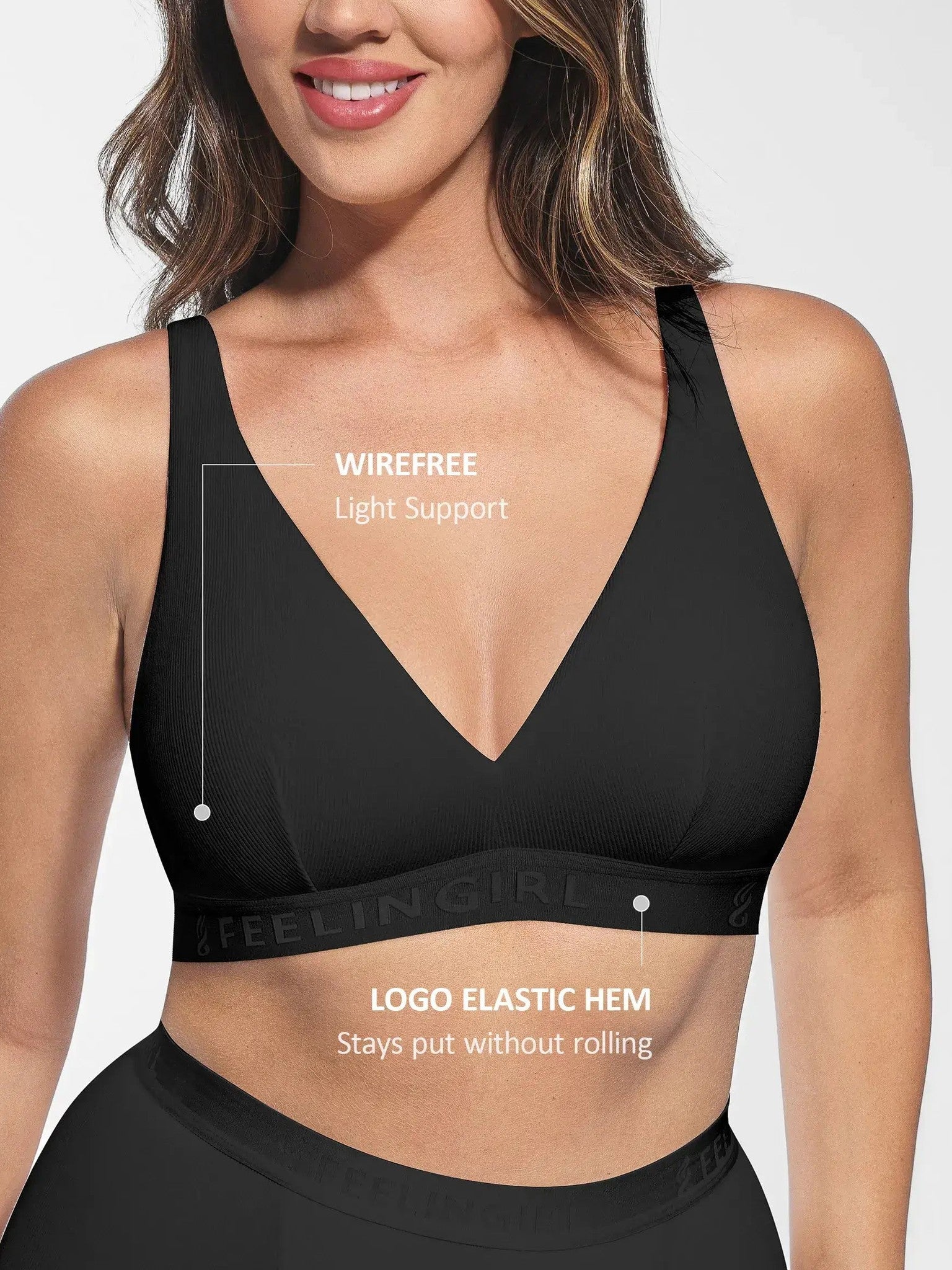 Feelingirl FeelCozy No Underwire Light Support Modal Bra