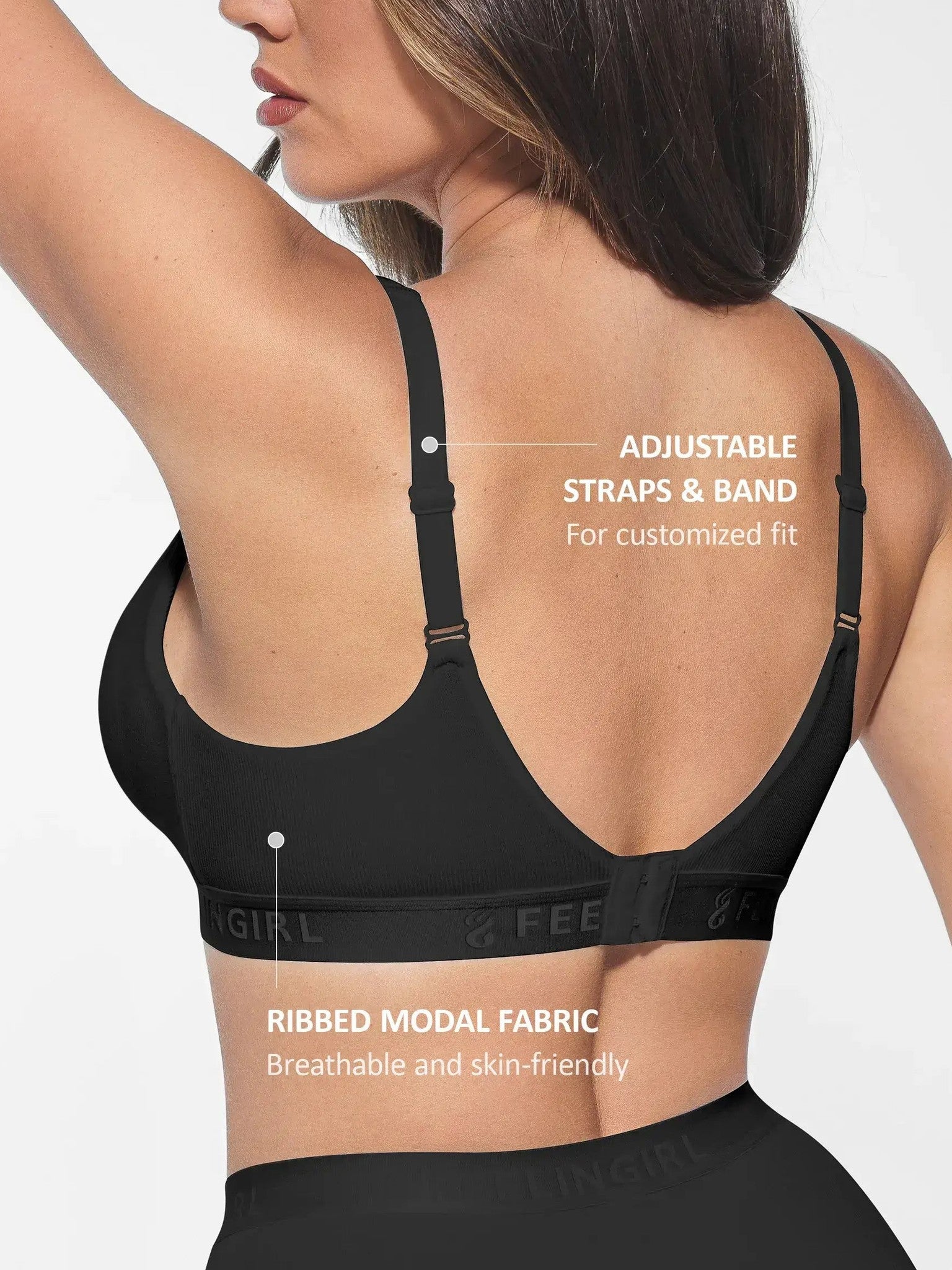Feelingirl FeelCozy No Underwire Light Support Modal Bra