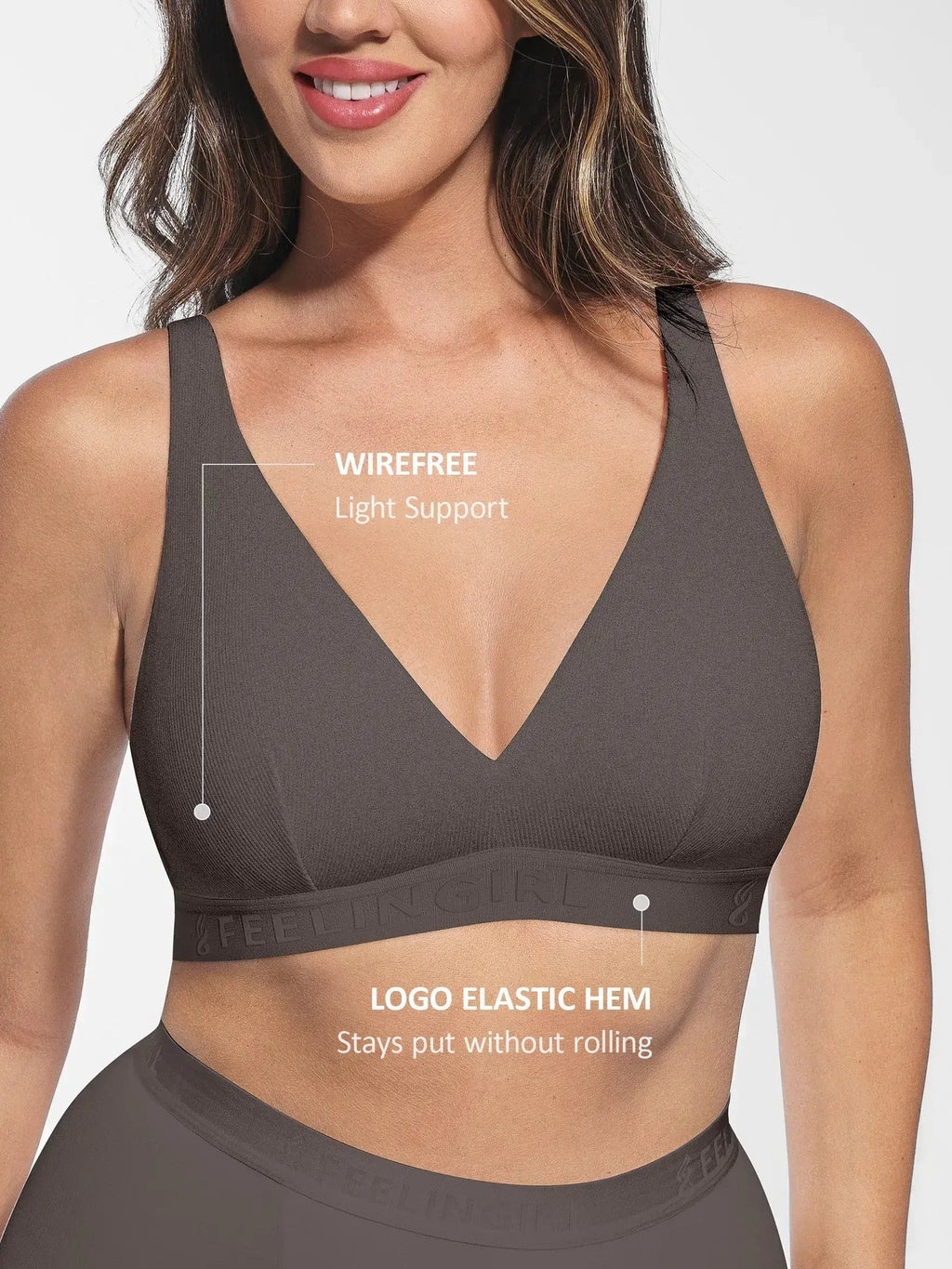 Feelingirl FeelCozy No Underwire Light Support Modal Bra
