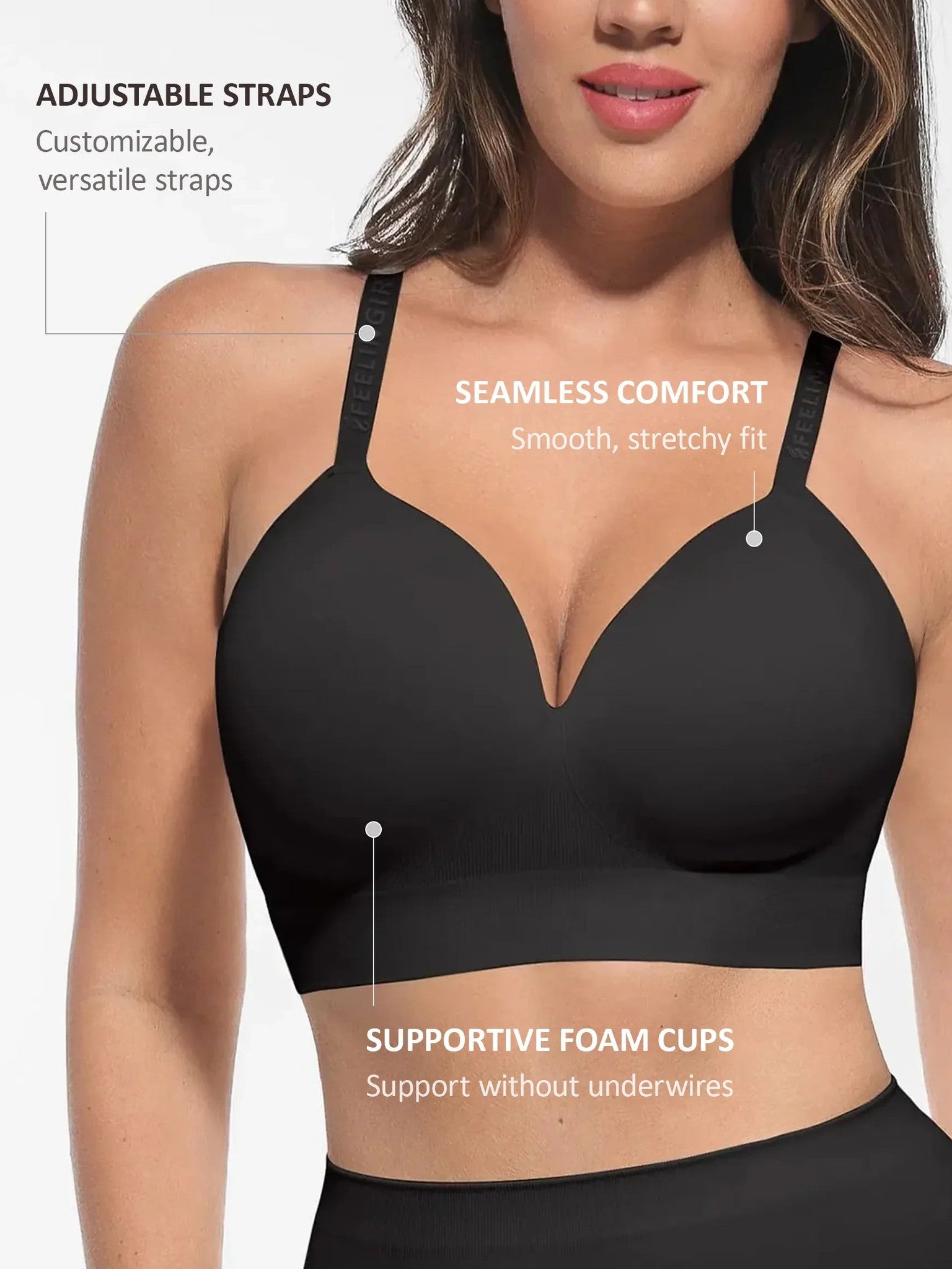 Wireless Push-Up  Adjustable Full Coverage Bra
