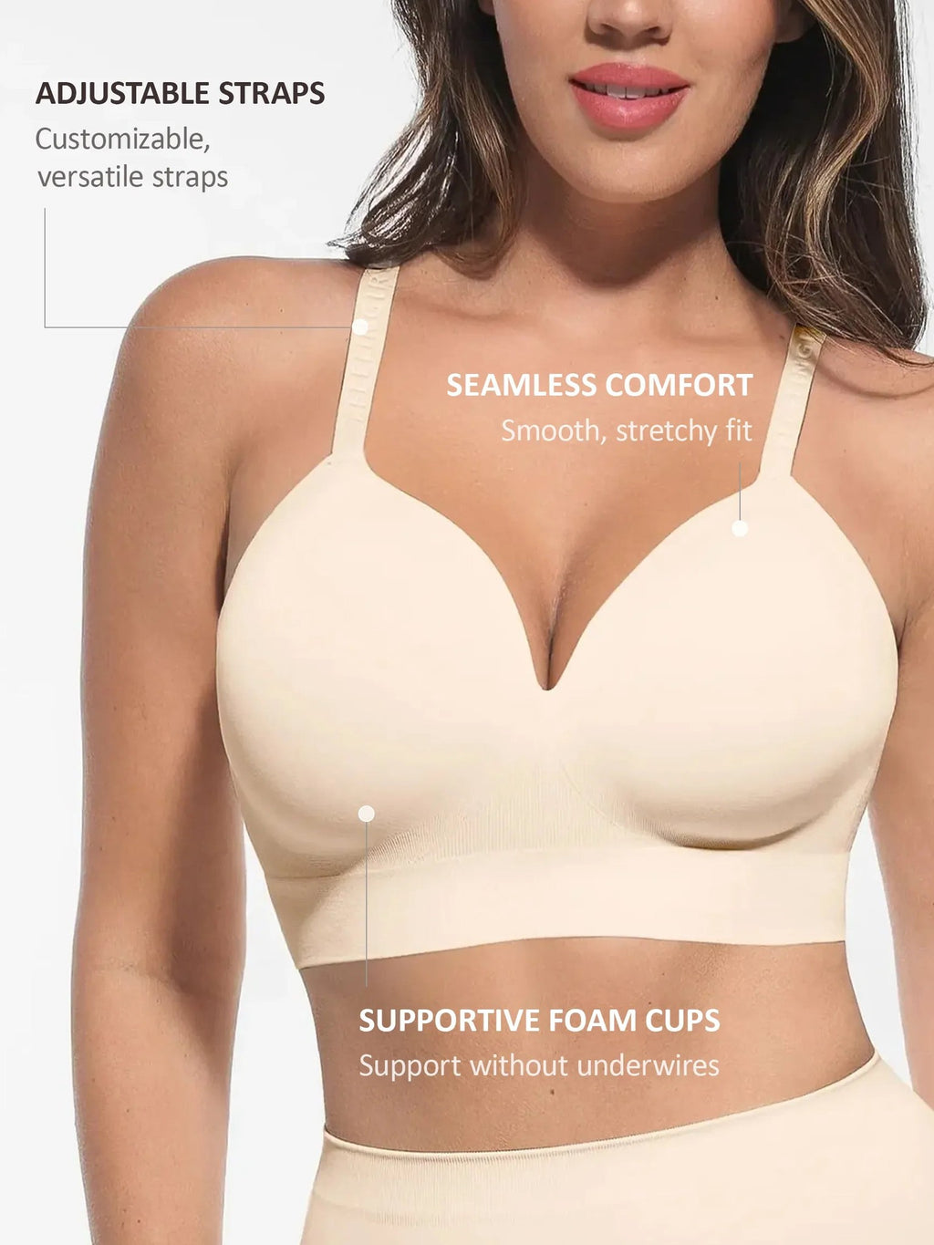 Wireless Push-Up  Adjustable Full Coverage Bra