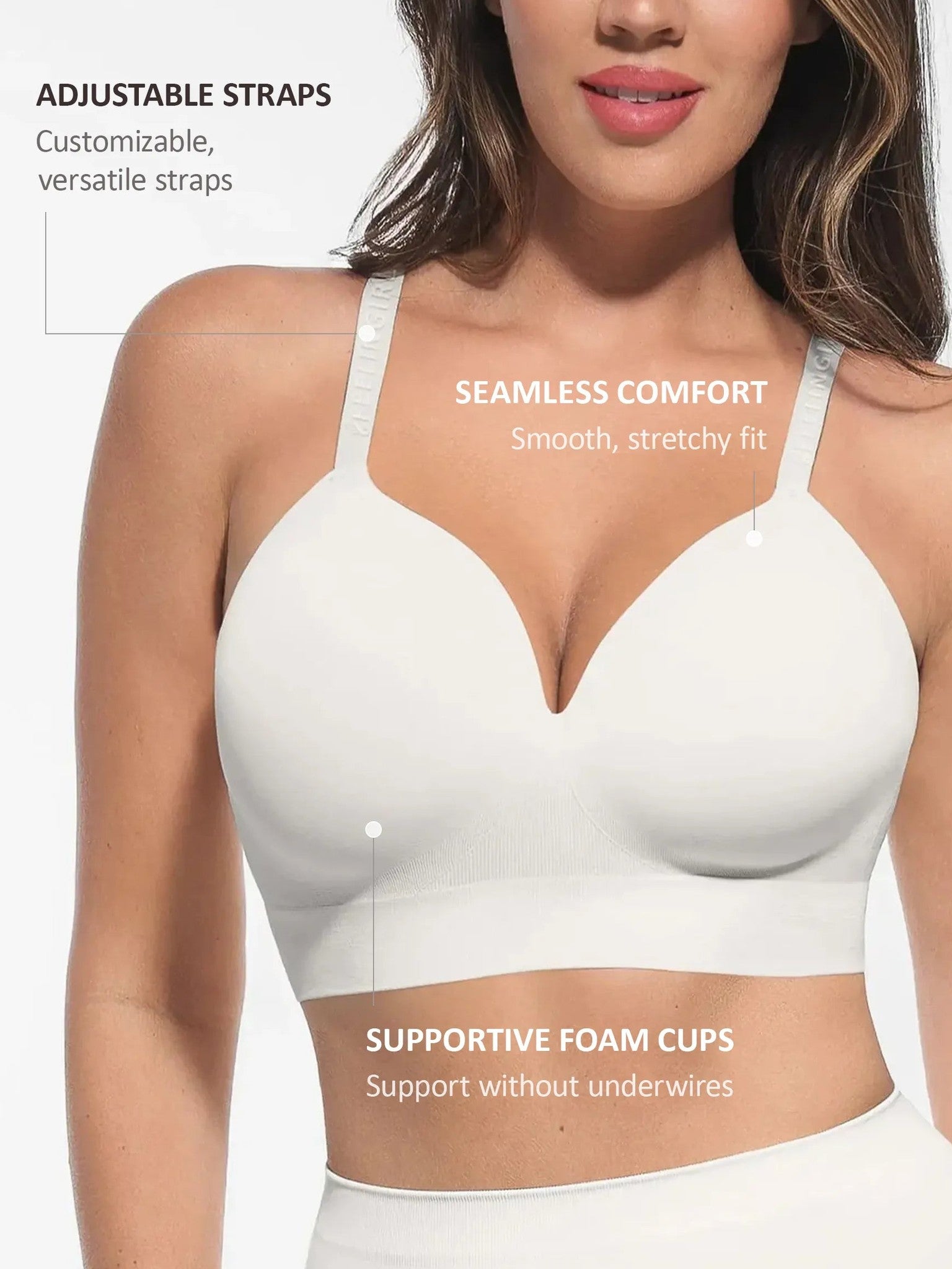 Wireless Push-Up  Adjustable Full Coverage Bra