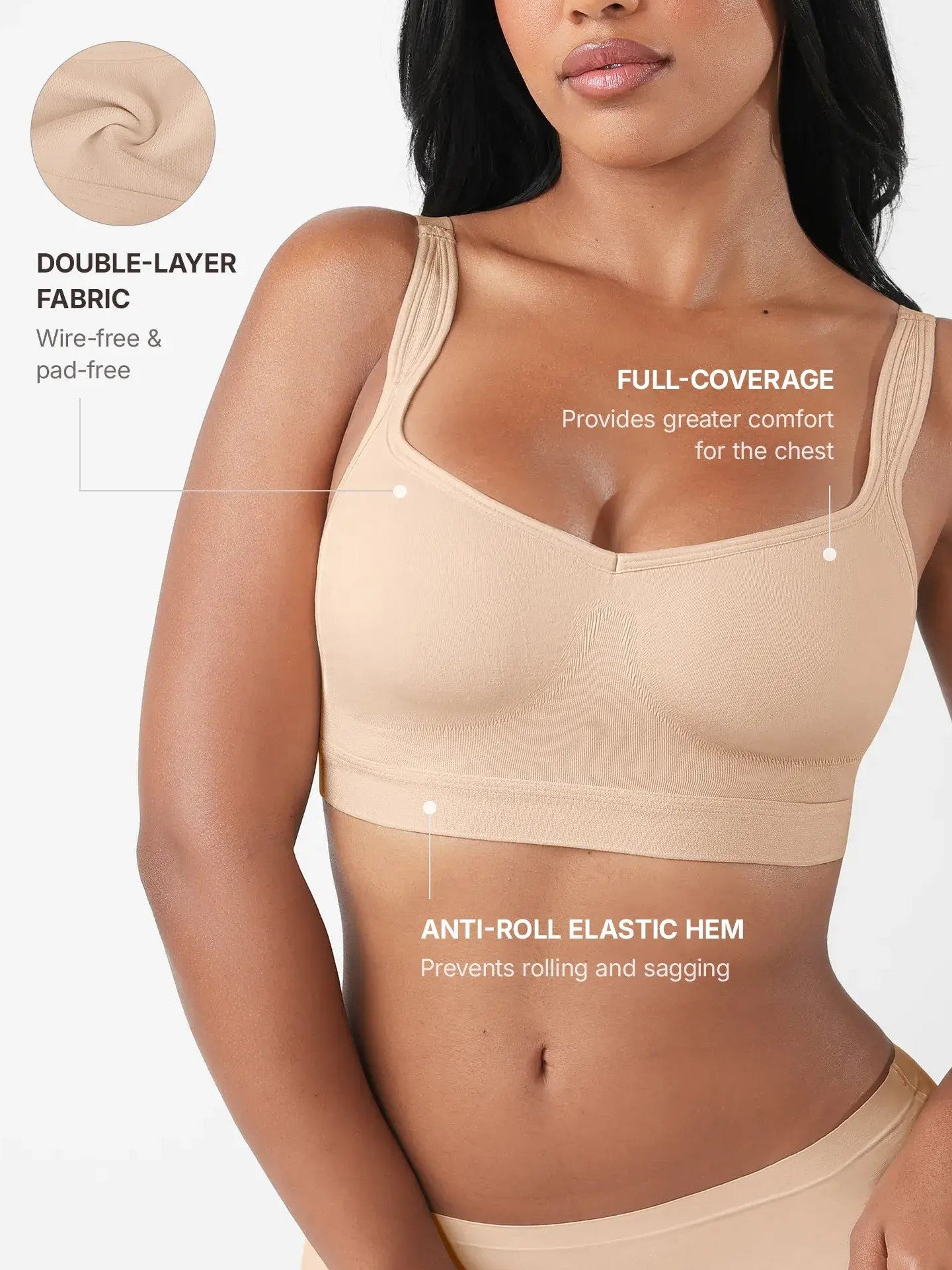Feelingirl Full Coverage Smoothing Wireless Bra