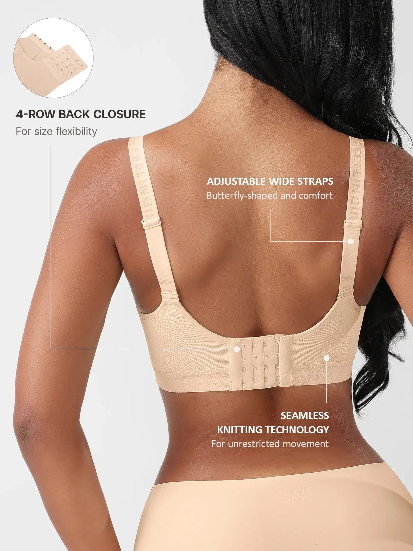 Feelingirl Full Coverage Smoothing Wireless Bra