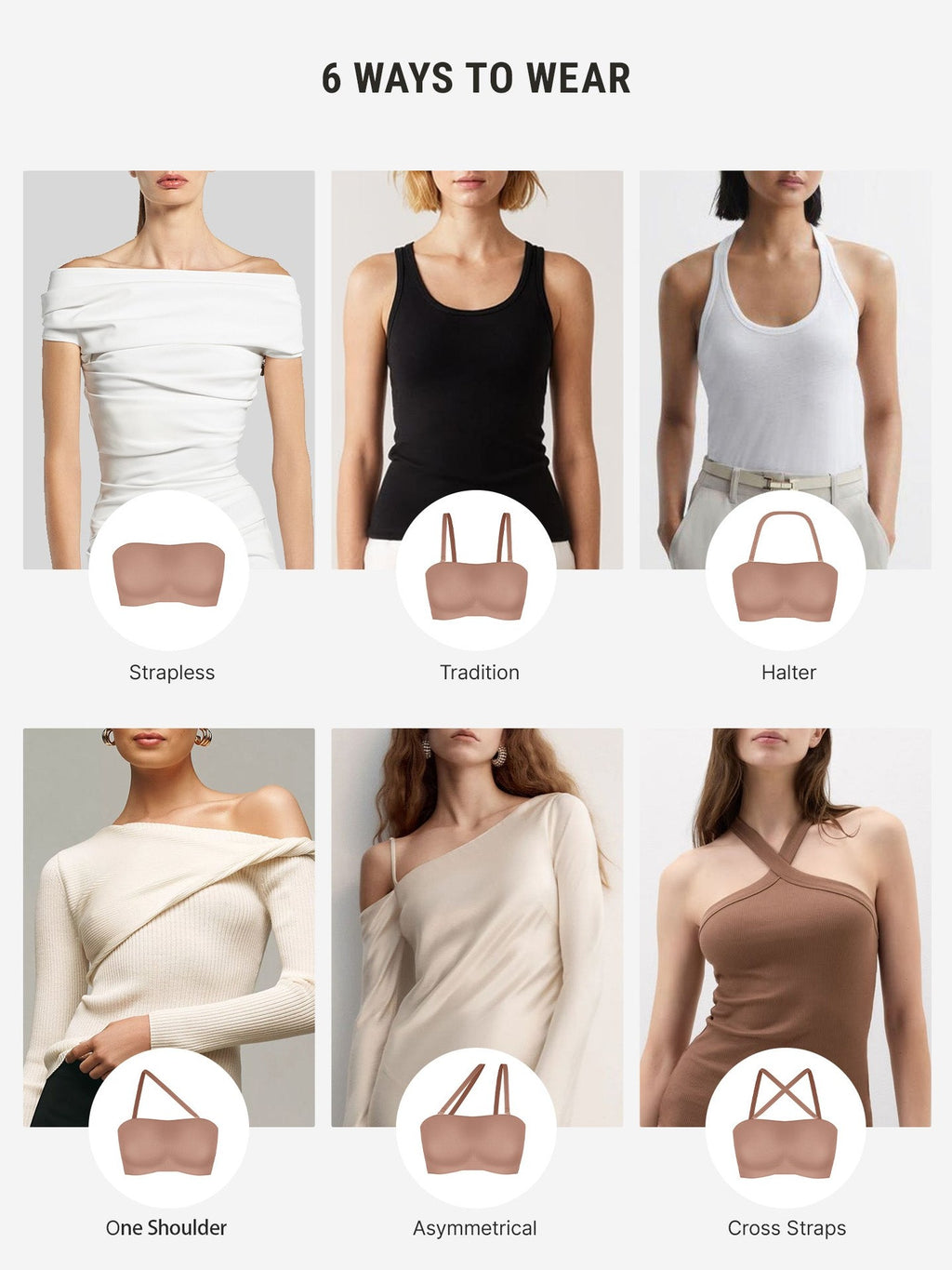 Feelingirl Feel Soft Butter-Soft Strapless Bandeau Bra