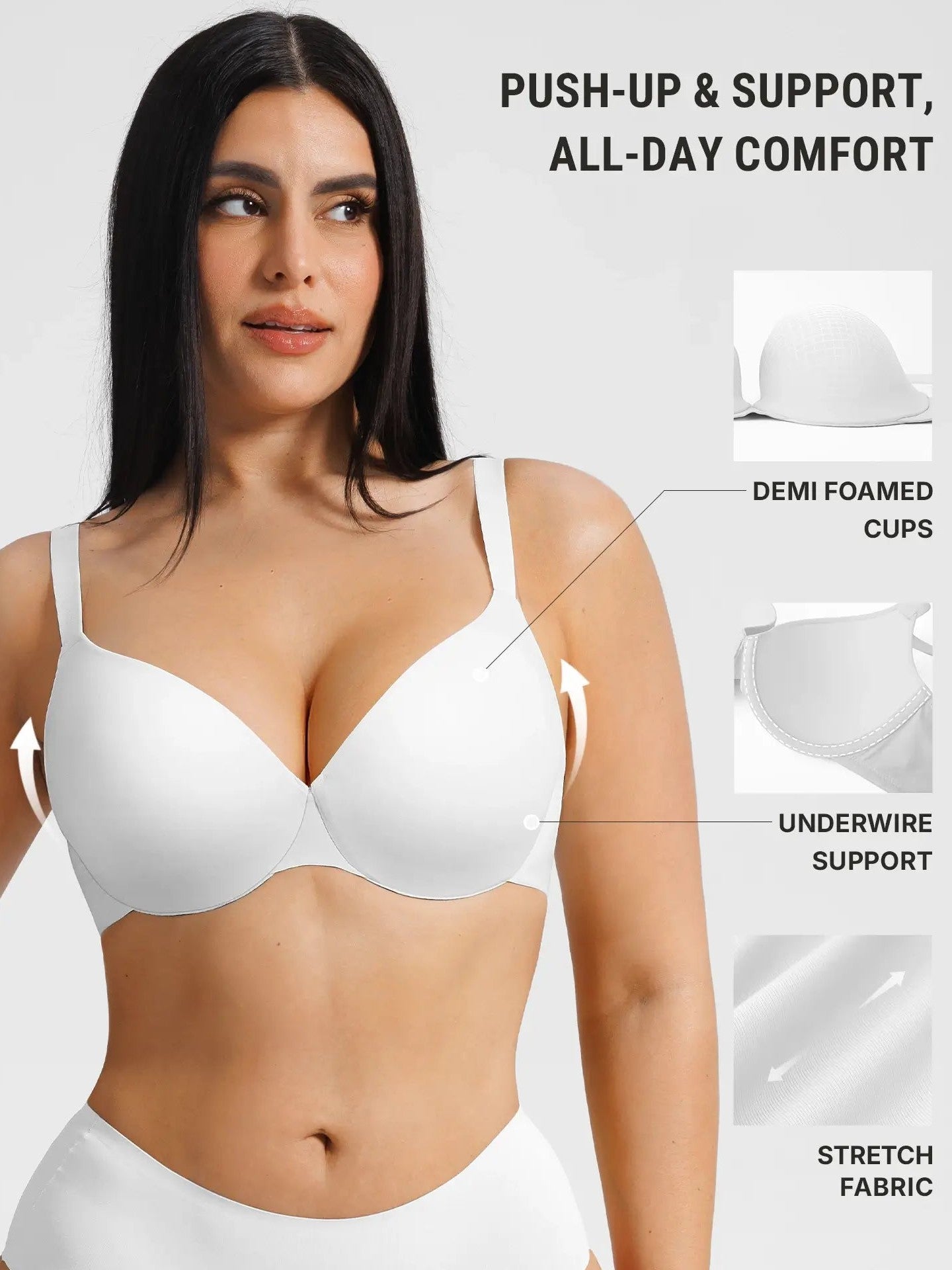 Push Up Lightly Lined Demi Bra