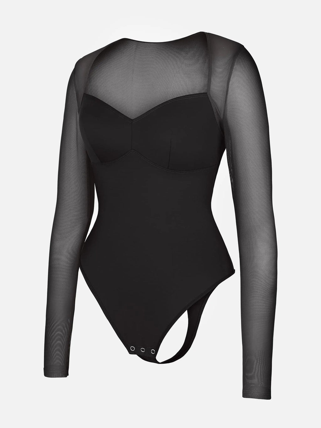 Feelingirl Mesh Panel V-Neck Bodysuit