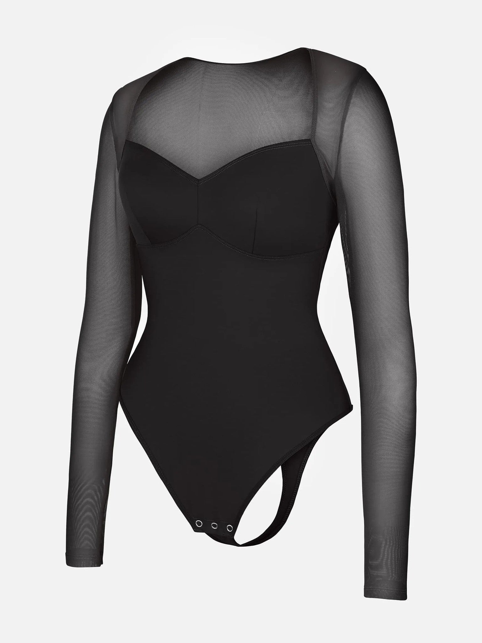 Feelingirl Mesh Panel V-Neck Bodysuit