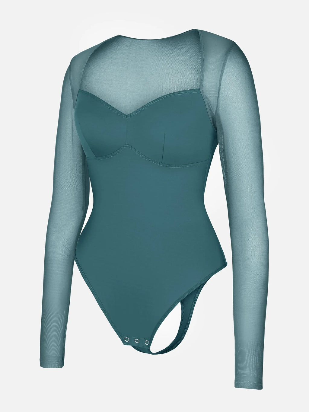 Feelingirl Mesh Panel V-Neck Bodysuit