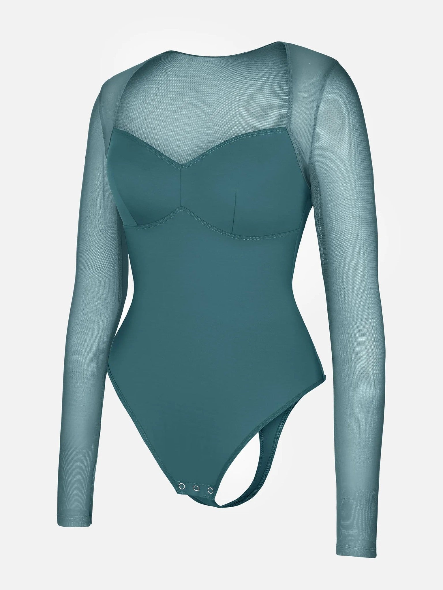Feelingirl Mesh Panel V-Neck Bodysuit