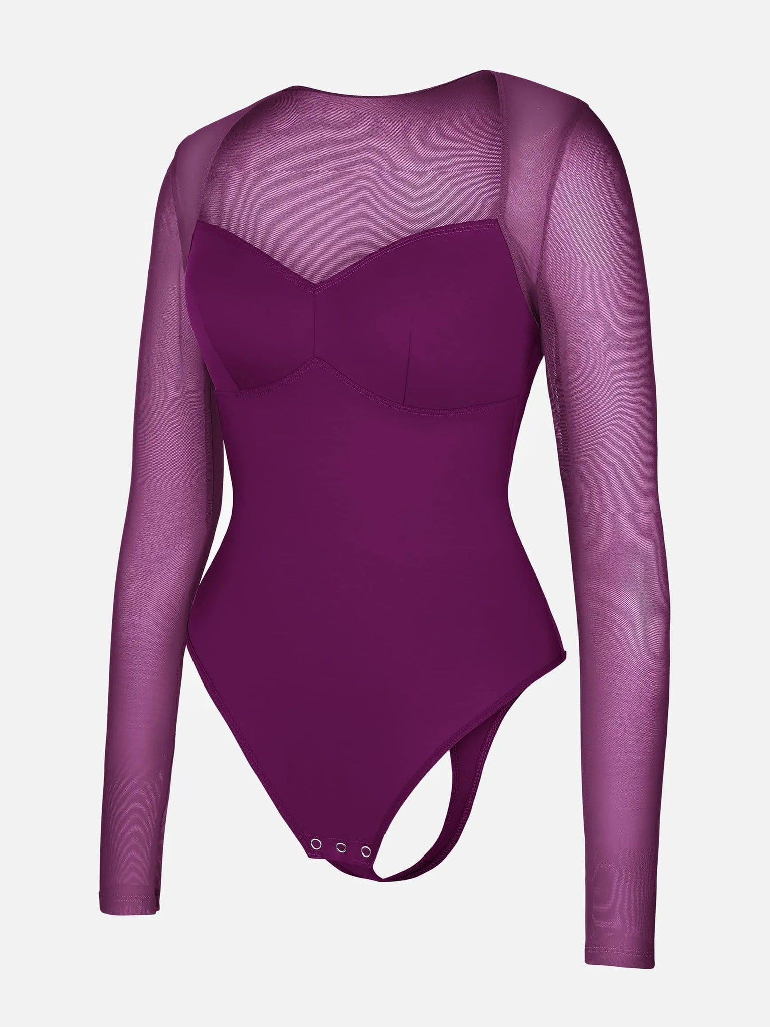 Feelingirl Mesh Panel V-Neck Bodysuit