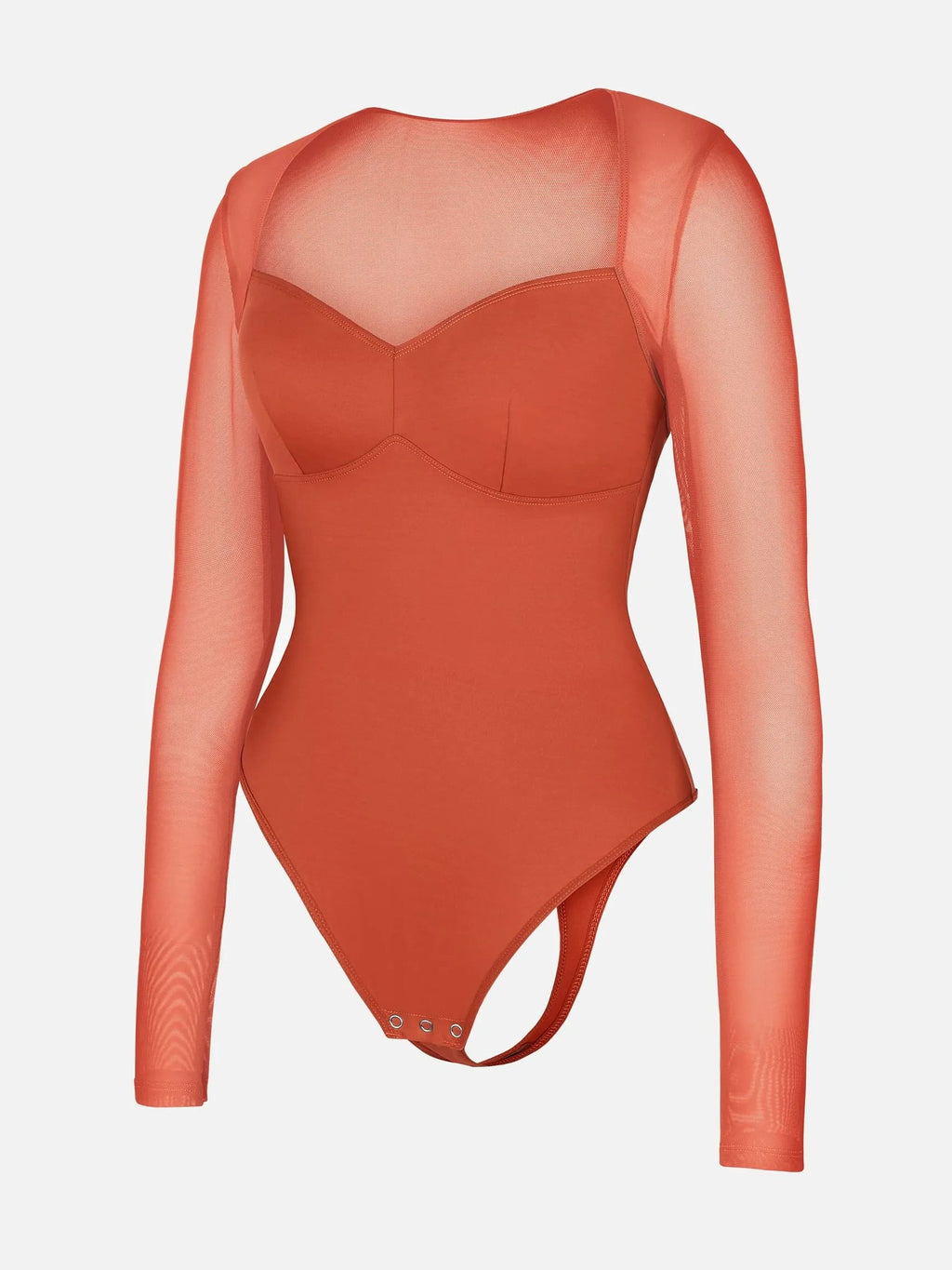 Feelingirl Mesh Panel V-Neck Bodysuit