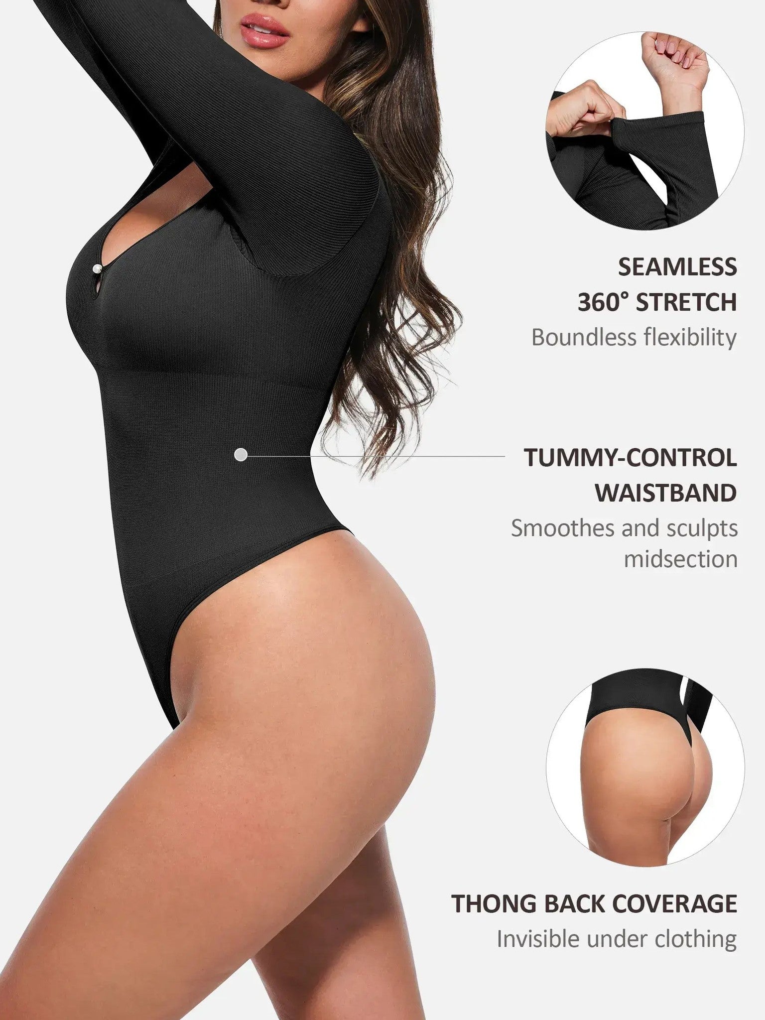 Feelingirl Seamless Ribbed Bodysuit