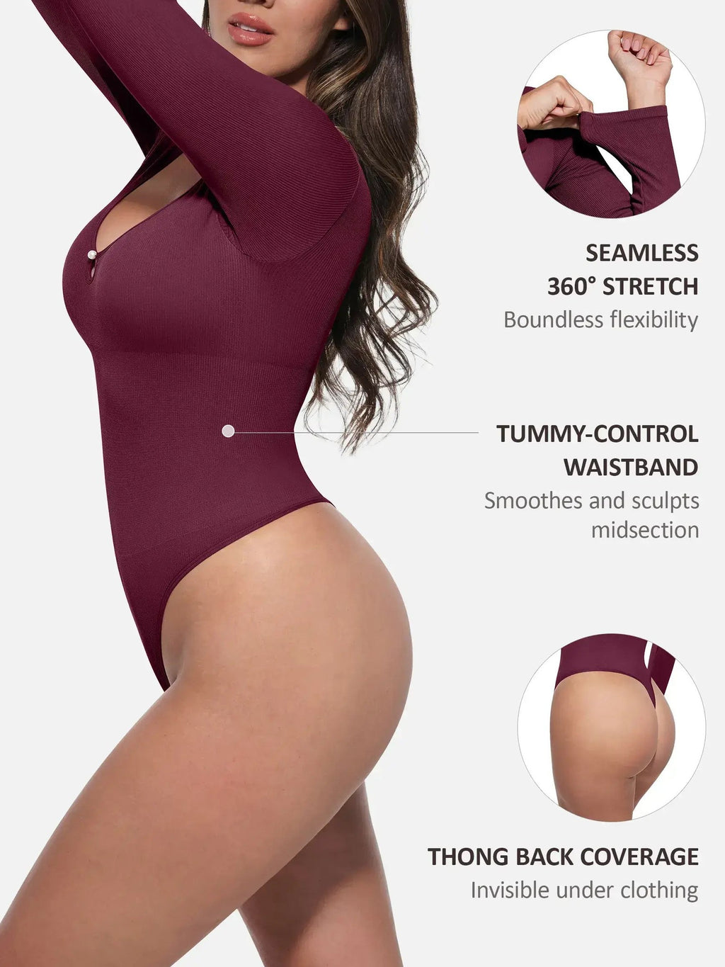 Feelingirl Seamless Ribbed Bodysuit