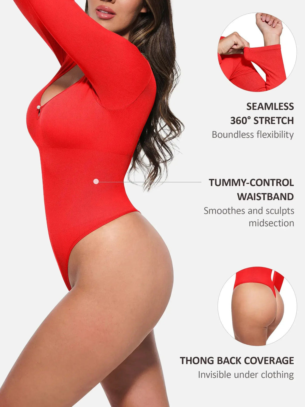 Feelingirl Seamless Ribbed Bodysuit