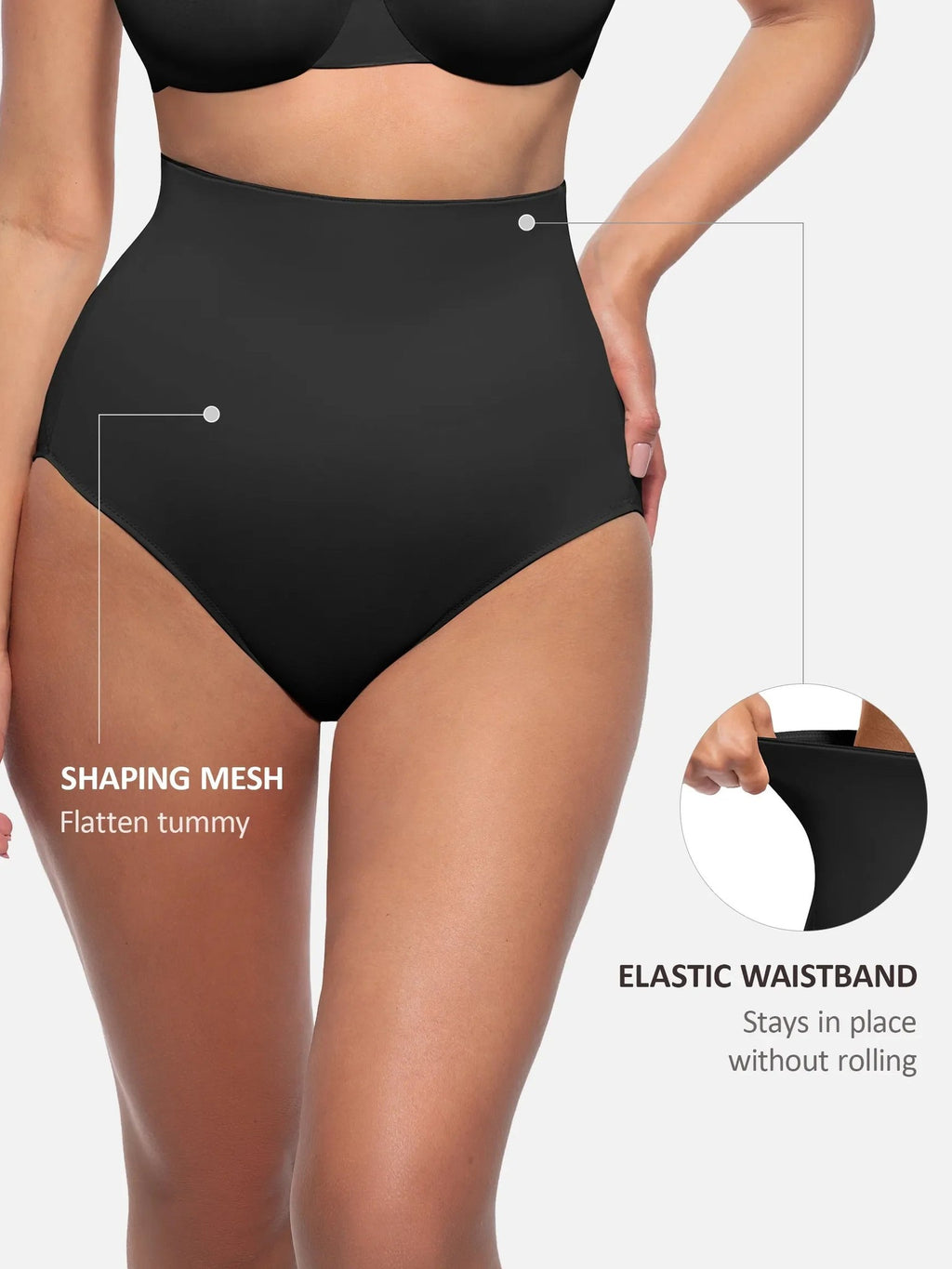 Feelingirl Built-in Elastic Mid-Waist Shaping Panties