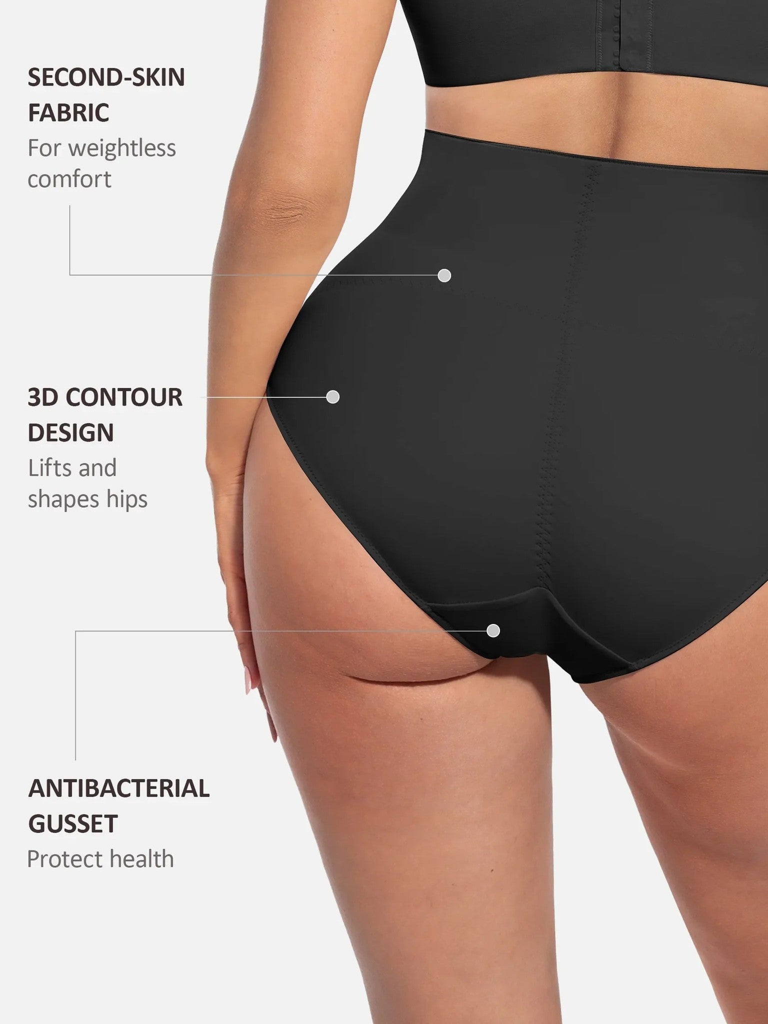 Feelingirl Built-in Elastic Mid-Waist Shaping Panties