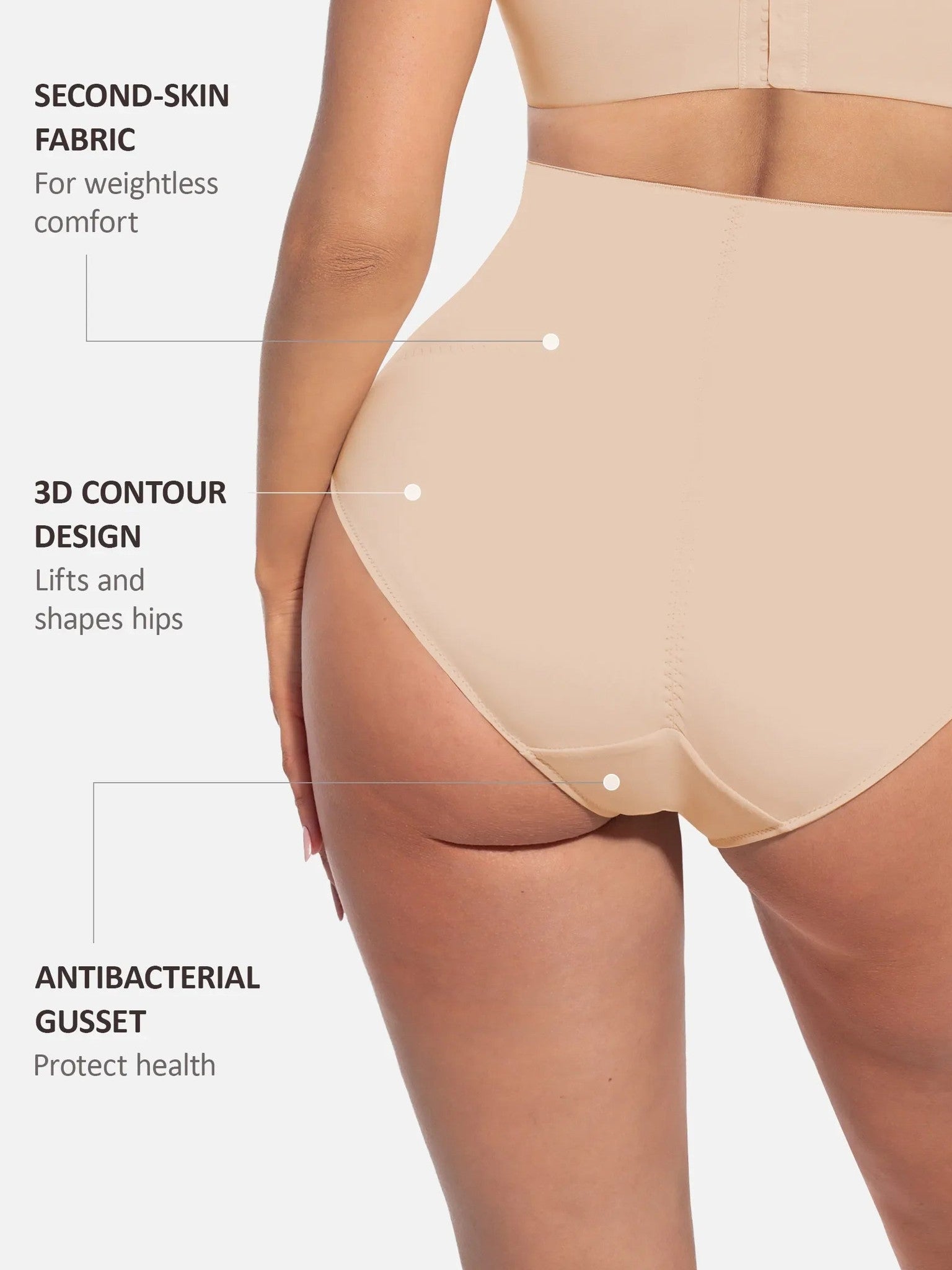 Feelingirl Built-in Elastic Mid-Waist Shaping Panties