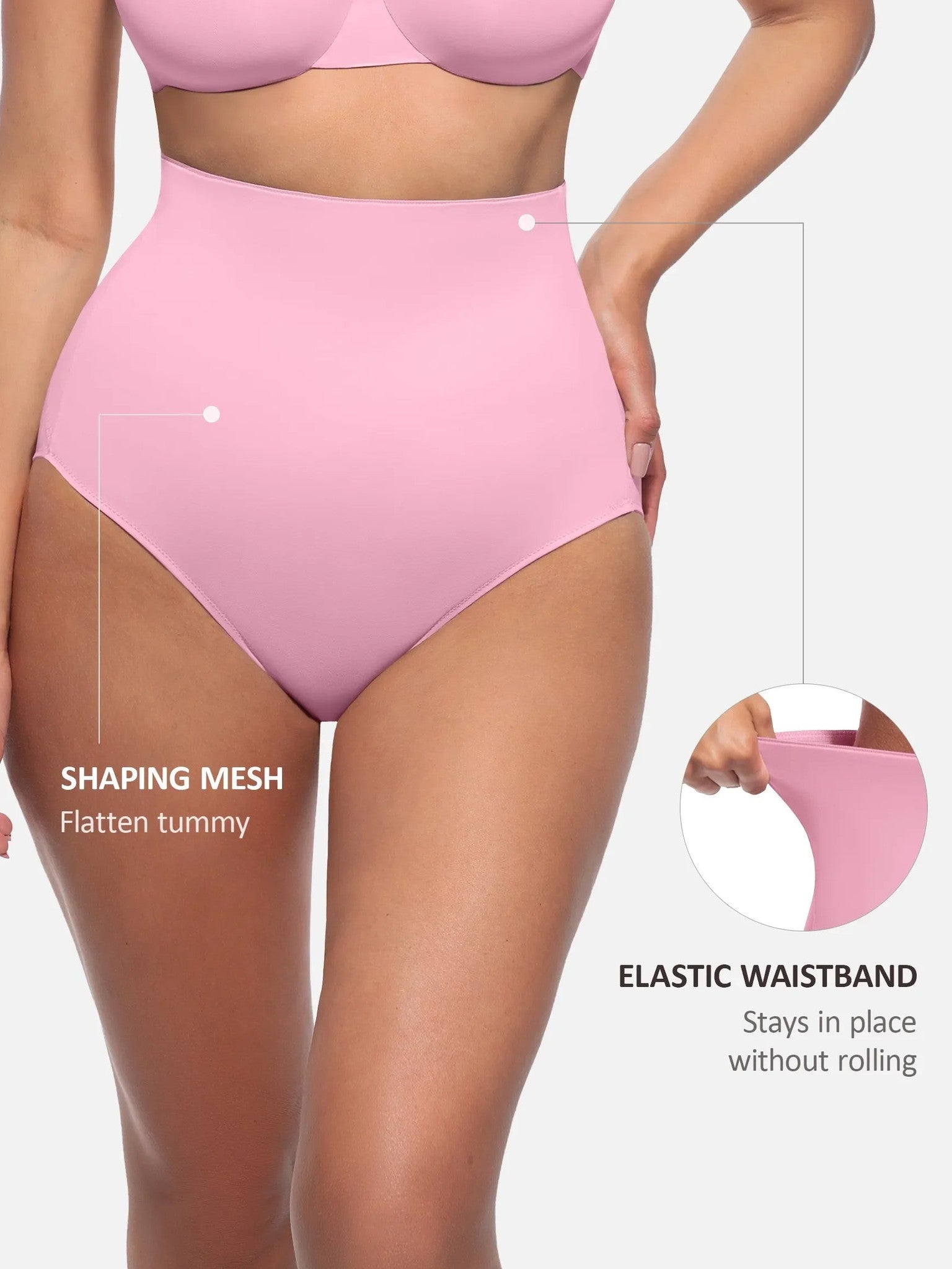 Feelingirl Built-in Elastic Mid-Waist Shaping Panties
