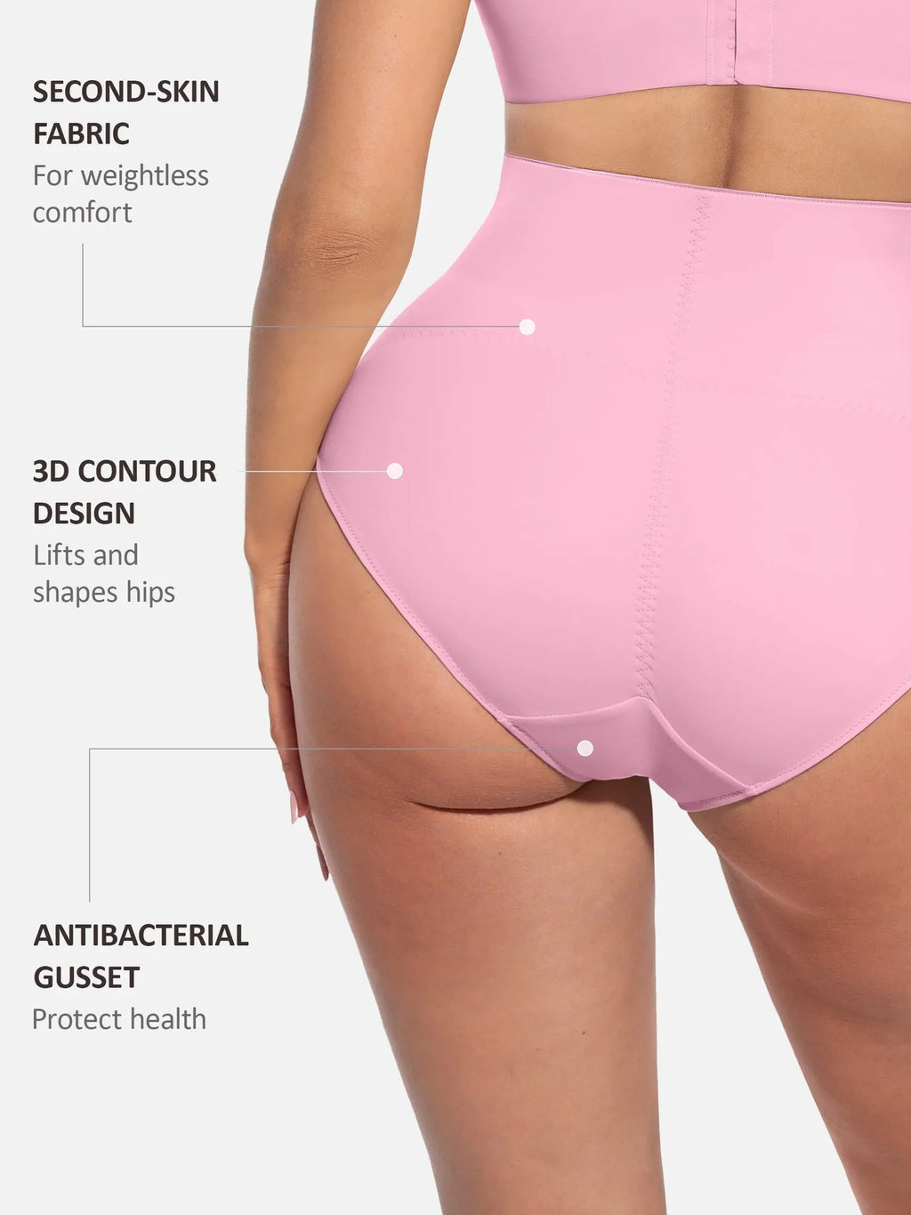 Feelingirl Built-in Elastic Mid-Waist Shaping Panties
