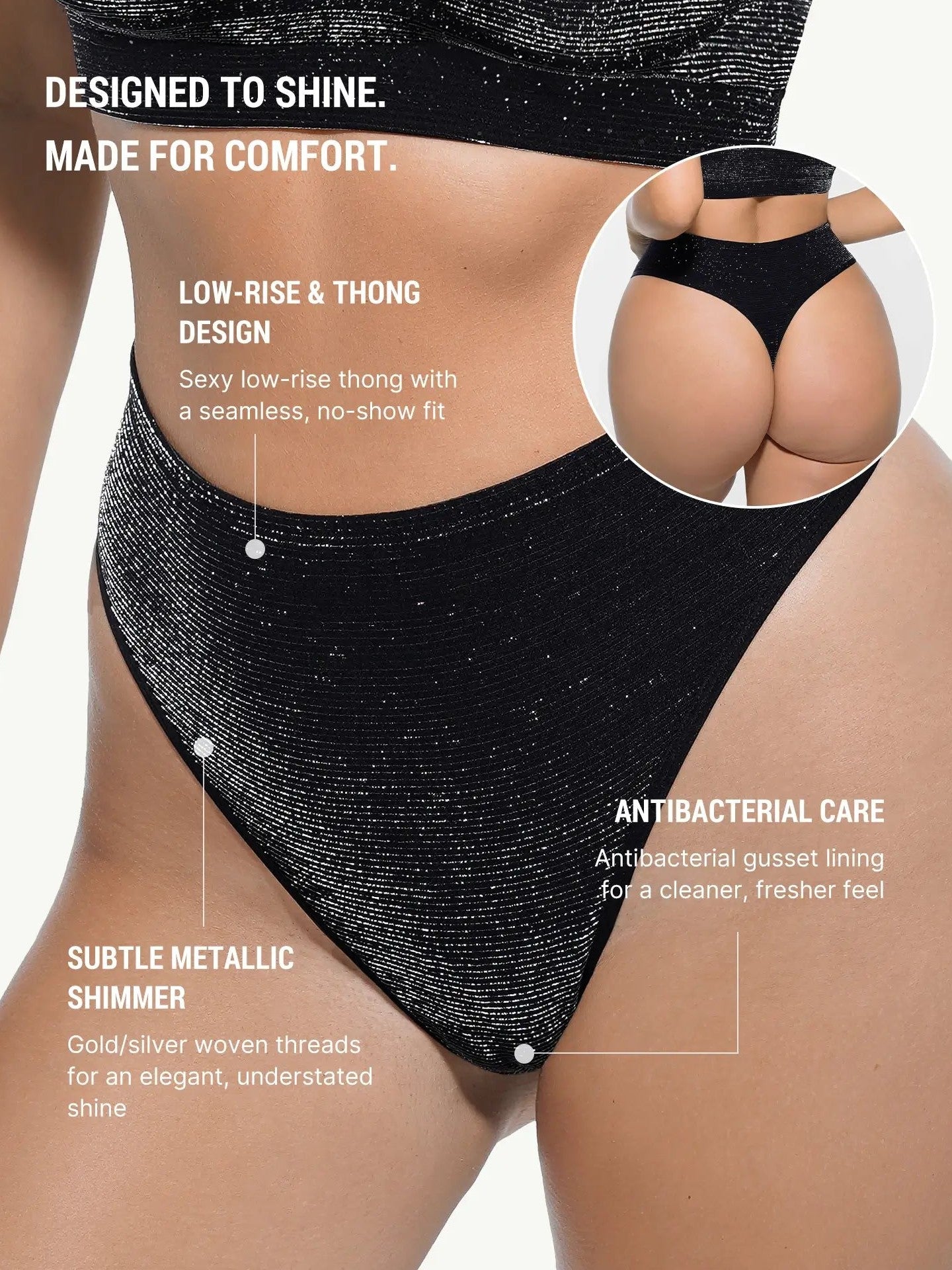 Seamless Shimmer Low-Rise Thong