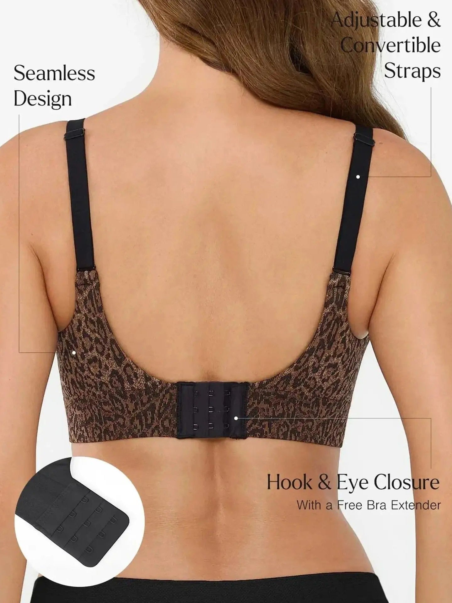 Popilush Seamless Wireless Leopard Shaping Push Up Bra