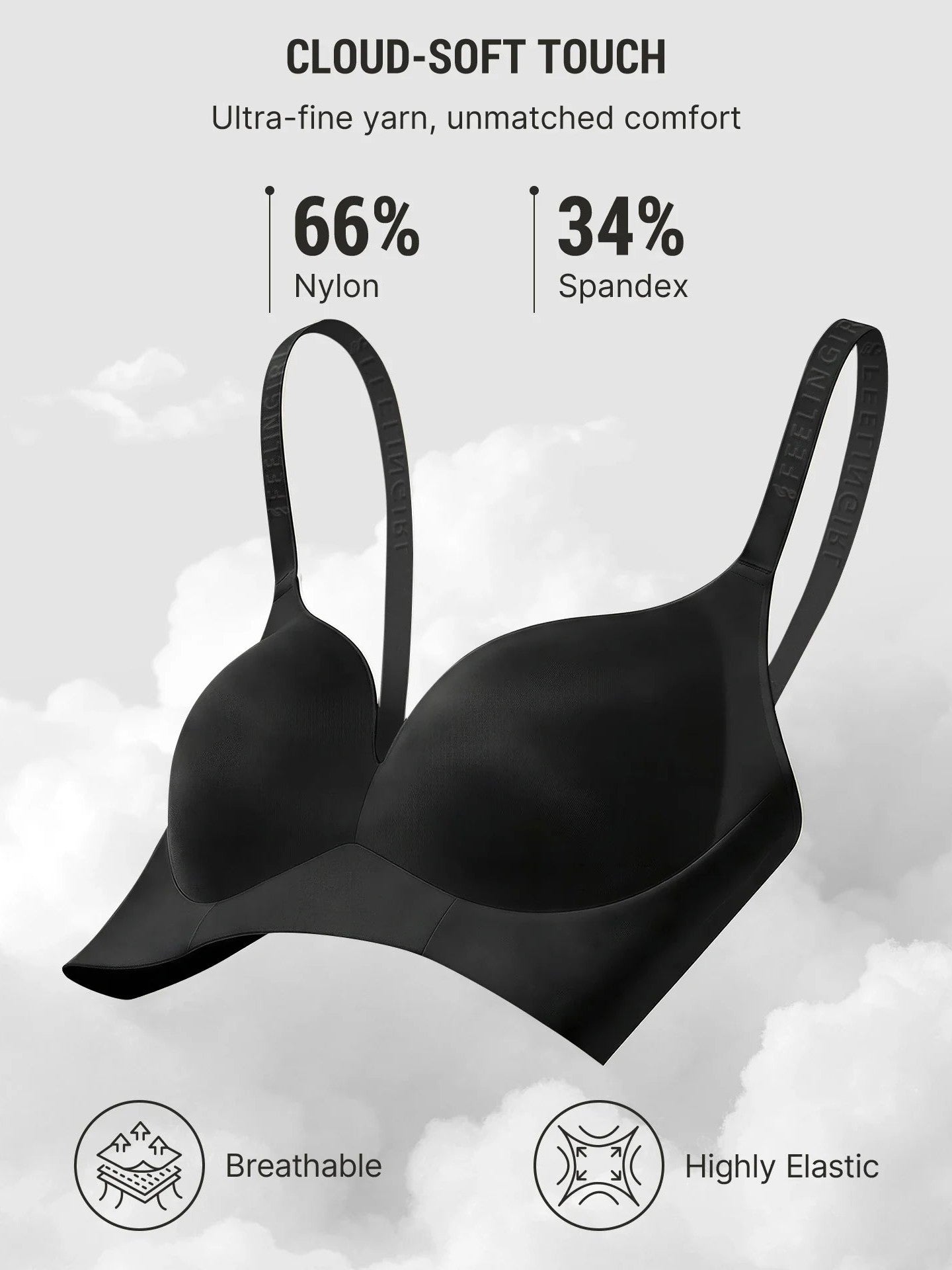 Push Up Soft Wireless Everyday Bra