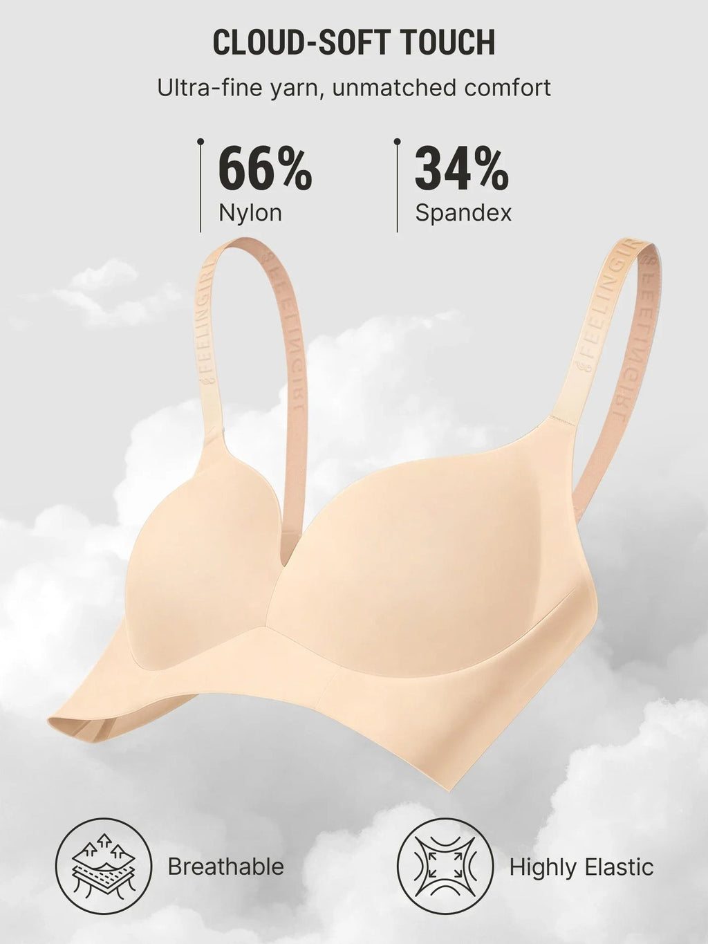 Push Up Soft Wireless Everyday Bra