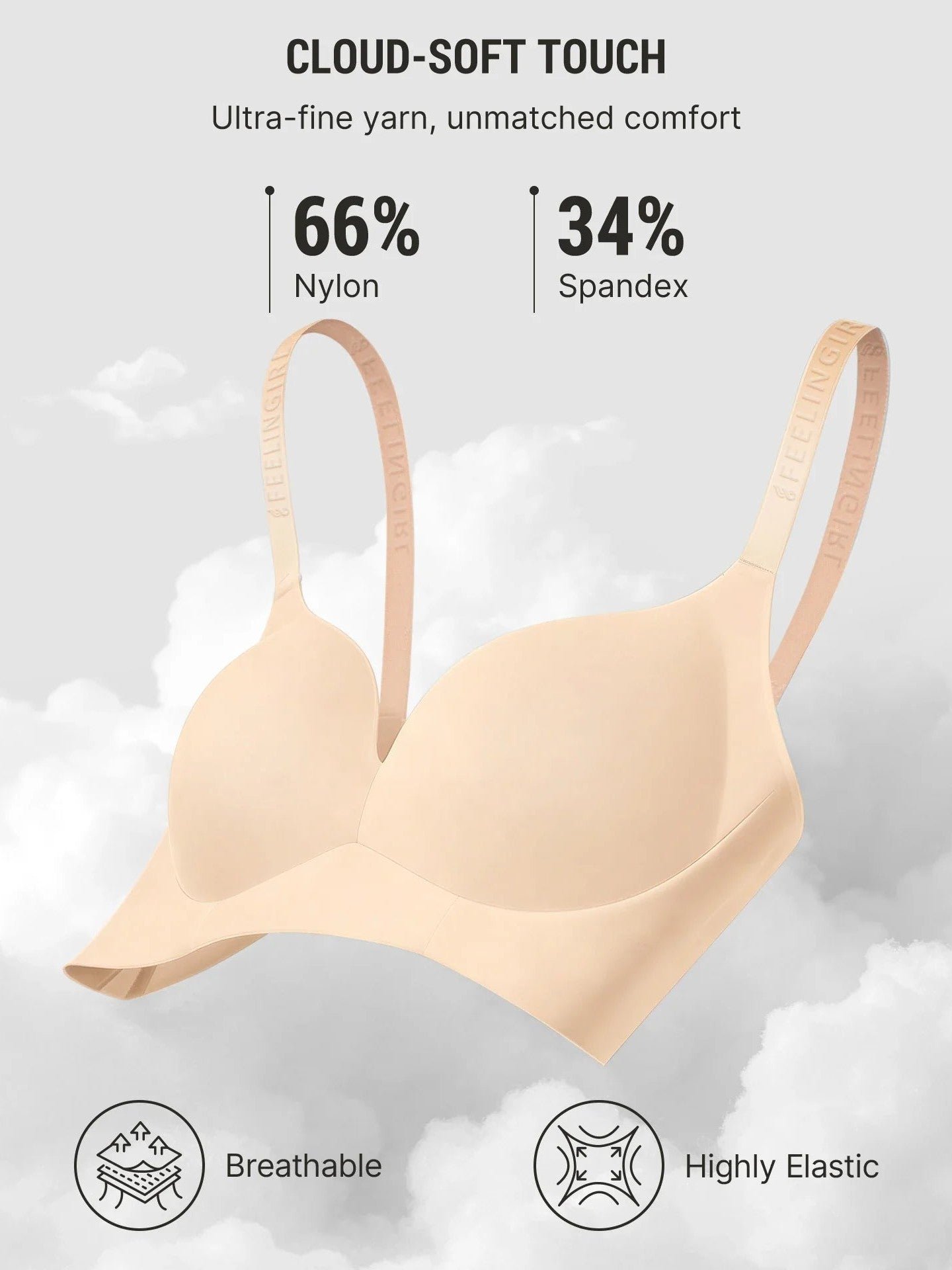 Push Up Soft Wireless Everyday Bra